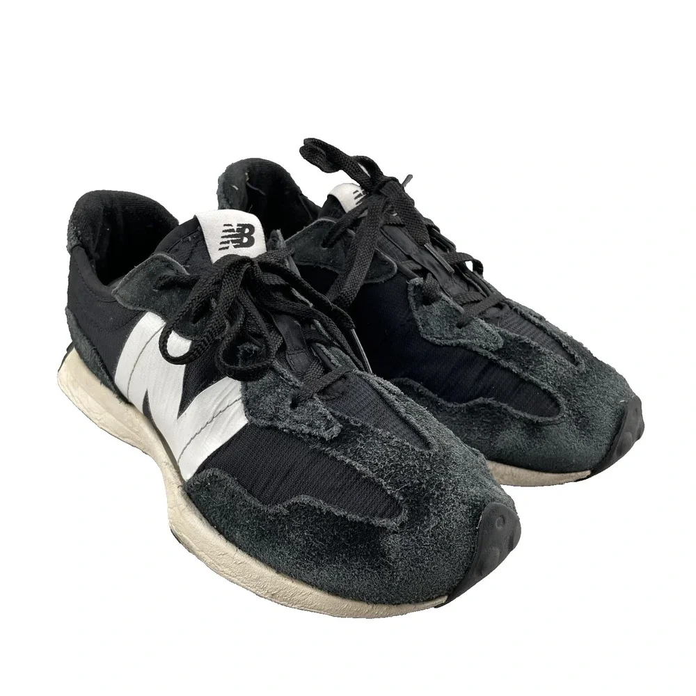 New Balance 327 Shoes Boy's 6 Black Sneakers Trainers Preppy Retro Academia 90's